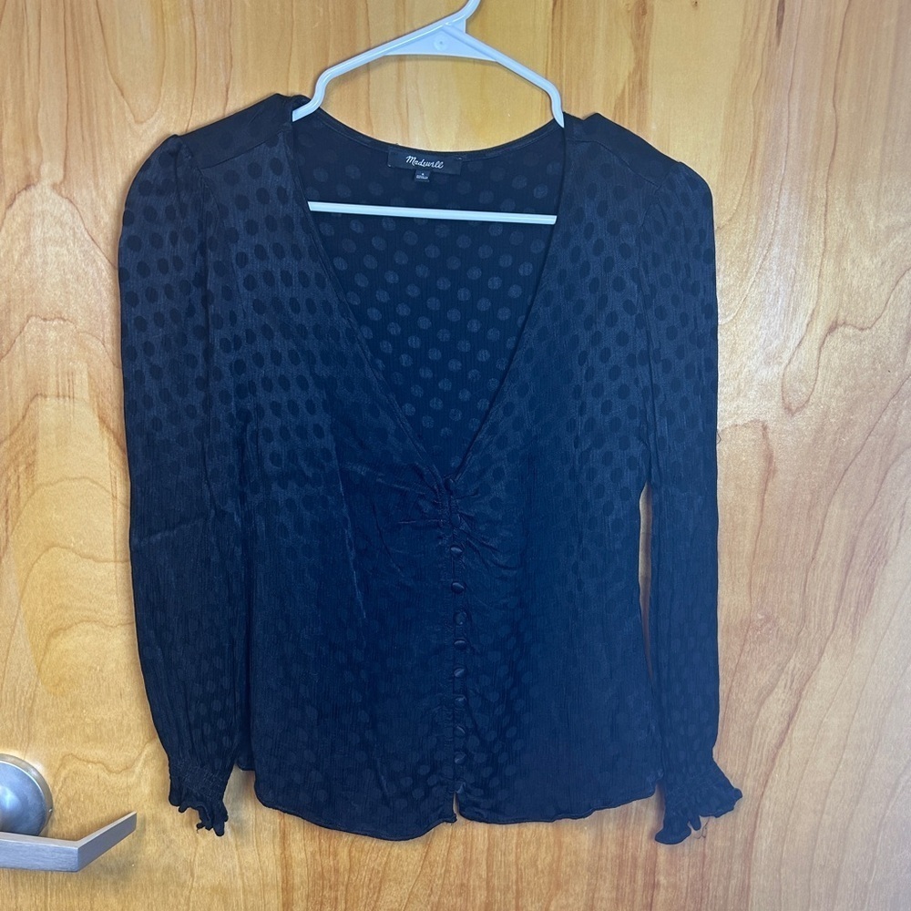 Black Polka Dot Women's Top
